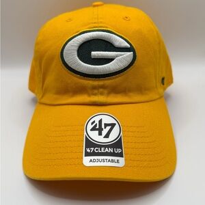 Green Bay Packers '47 Brand Clean Up Yellow Gold Strapback Dad Hat Cap OSFA